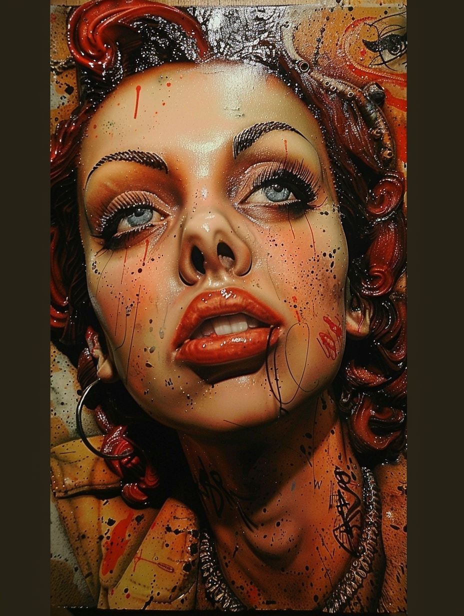 Fractured Beauty in Crimson - Image 2