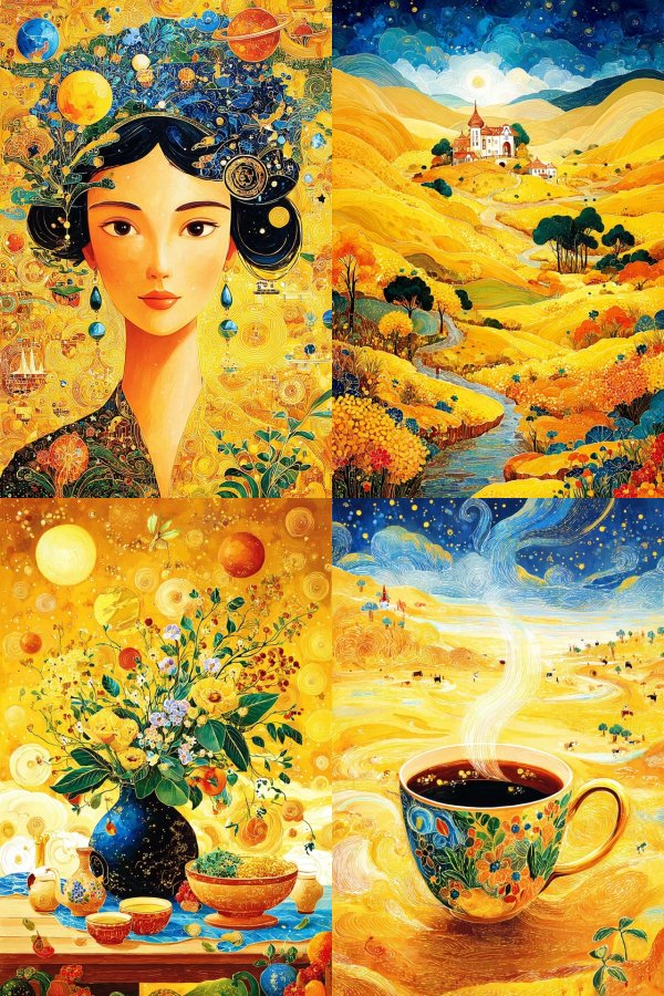 Celestial Gold Surrealist Art Collection
