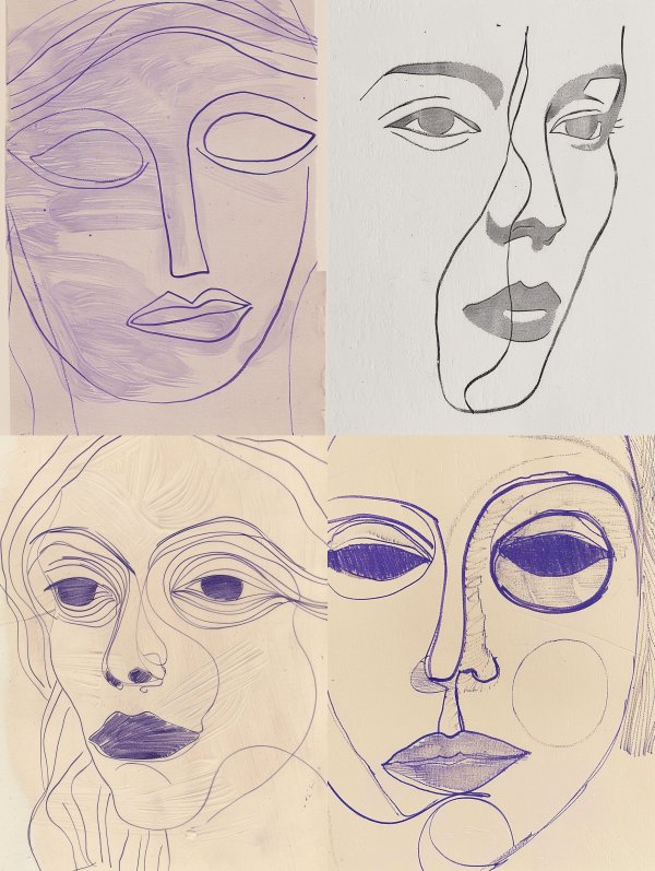 Minimalist Continuous Line Portraits