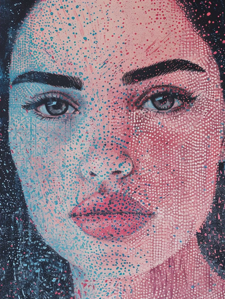 Neon Stipple Portrait - Image 2