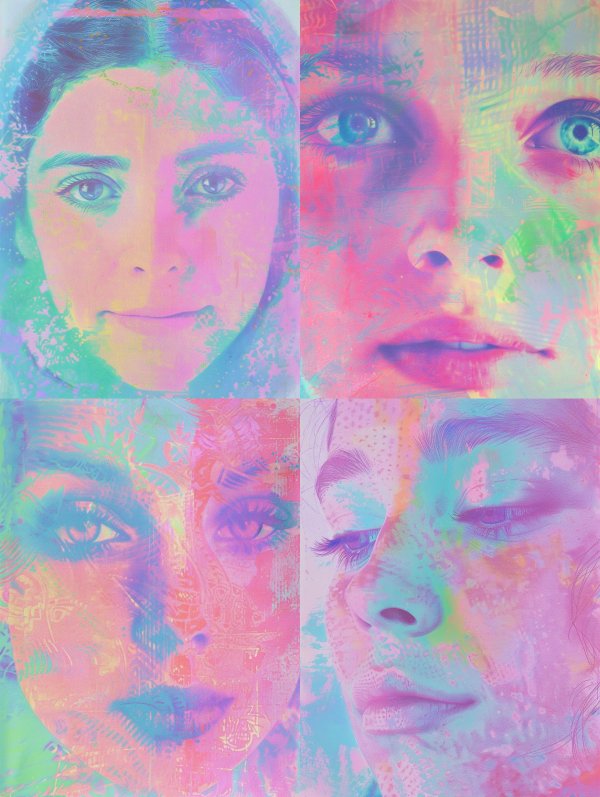 Neon Dreams Pastel Portraits