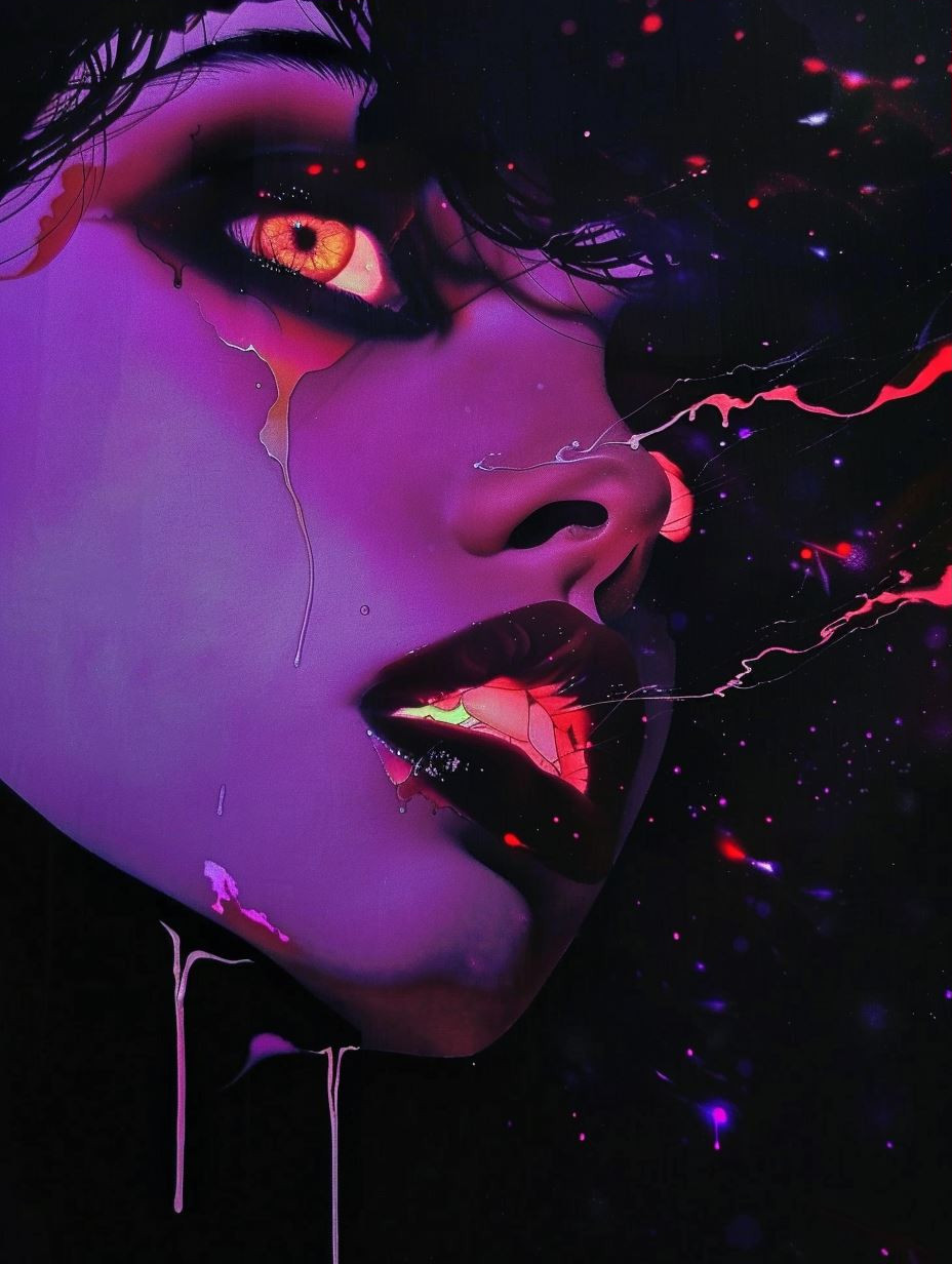 Neon Violet Cyberpunk Dream - Image 3