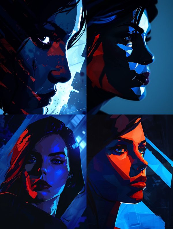 Neon Shadows Noir Portraits