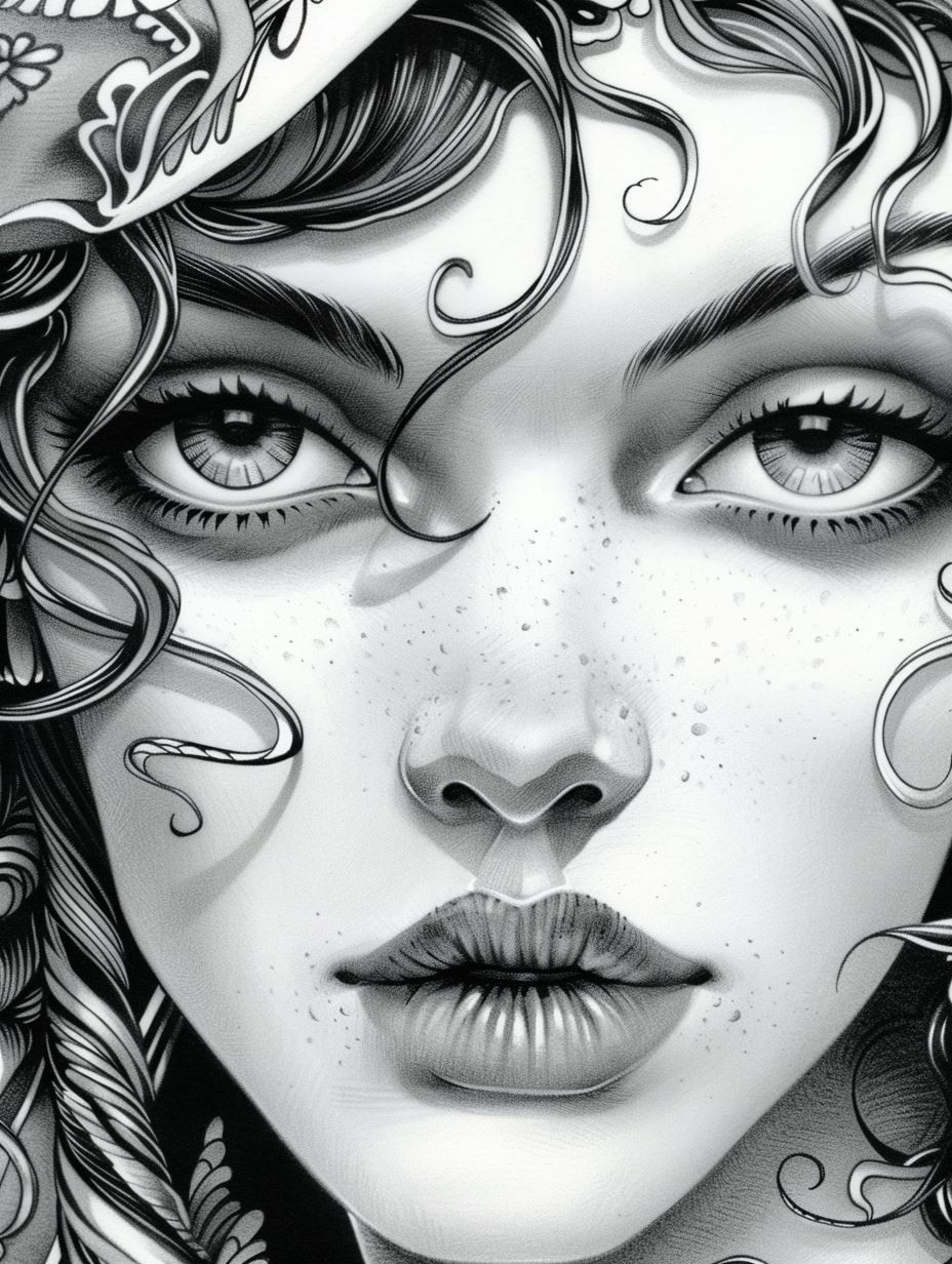 Ethereal Ink Portrait of Grace - Image 1