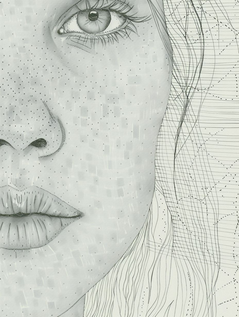Ethereal Geometric Portrait Study - Image 1