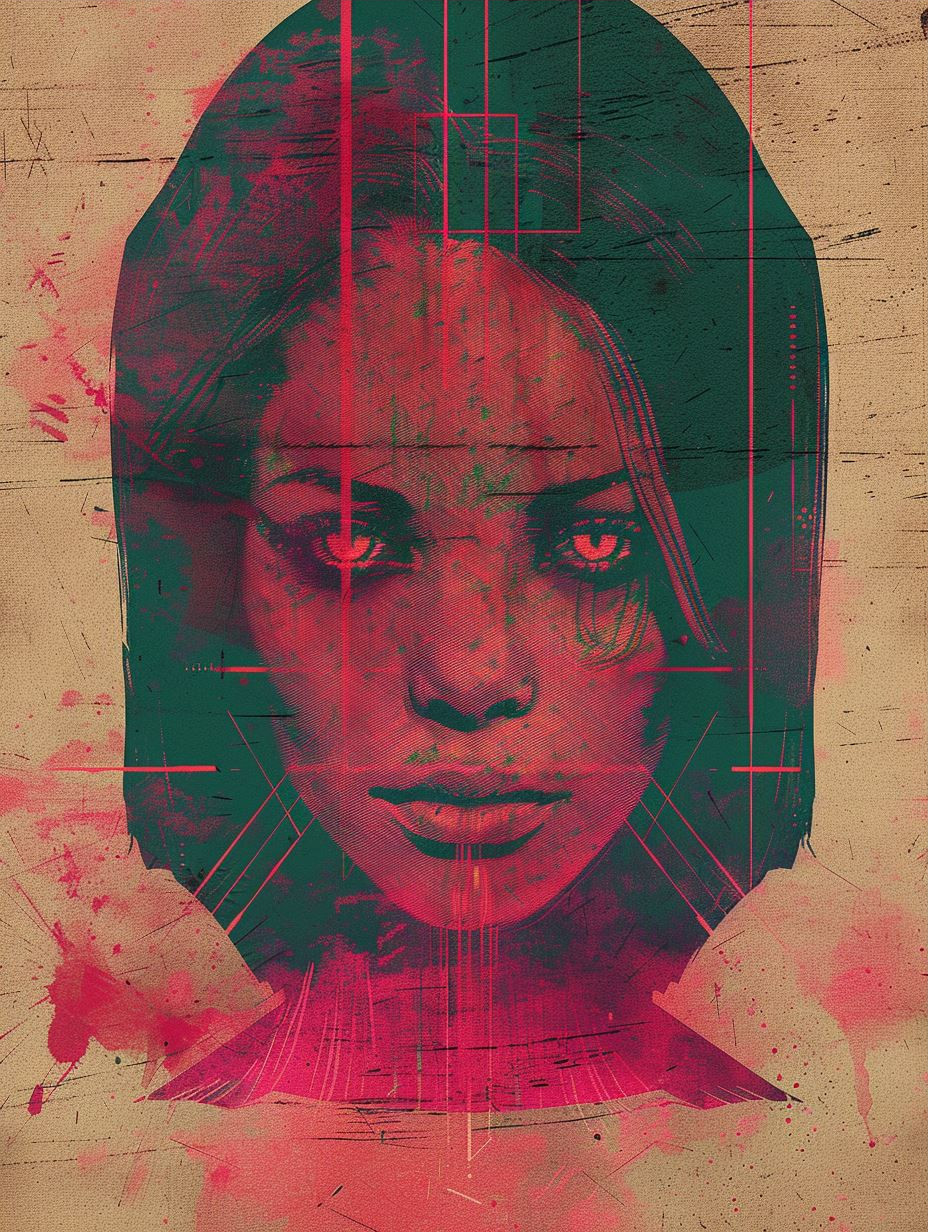 Fragmented Portraits in Neon Hues - Image 3