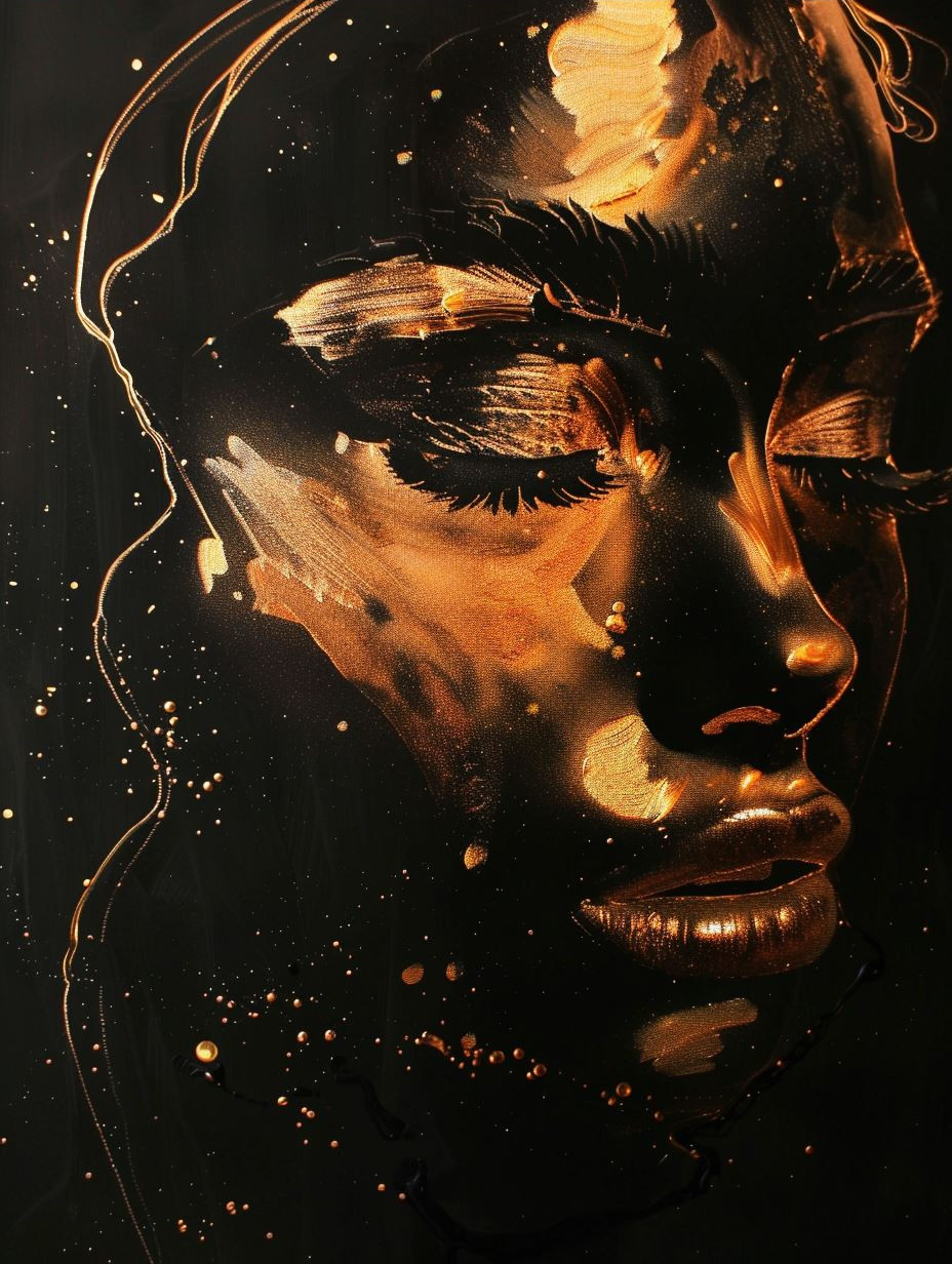 Fractured Gilded Porcelain Portrait - Image 3