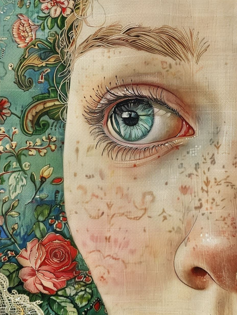 Vintage Lace Floral Portrait - Image 4