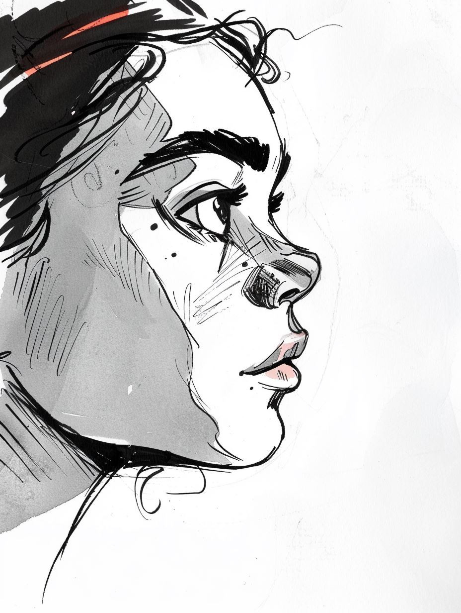 Urban Sketch Portrait in Ink - Image 2