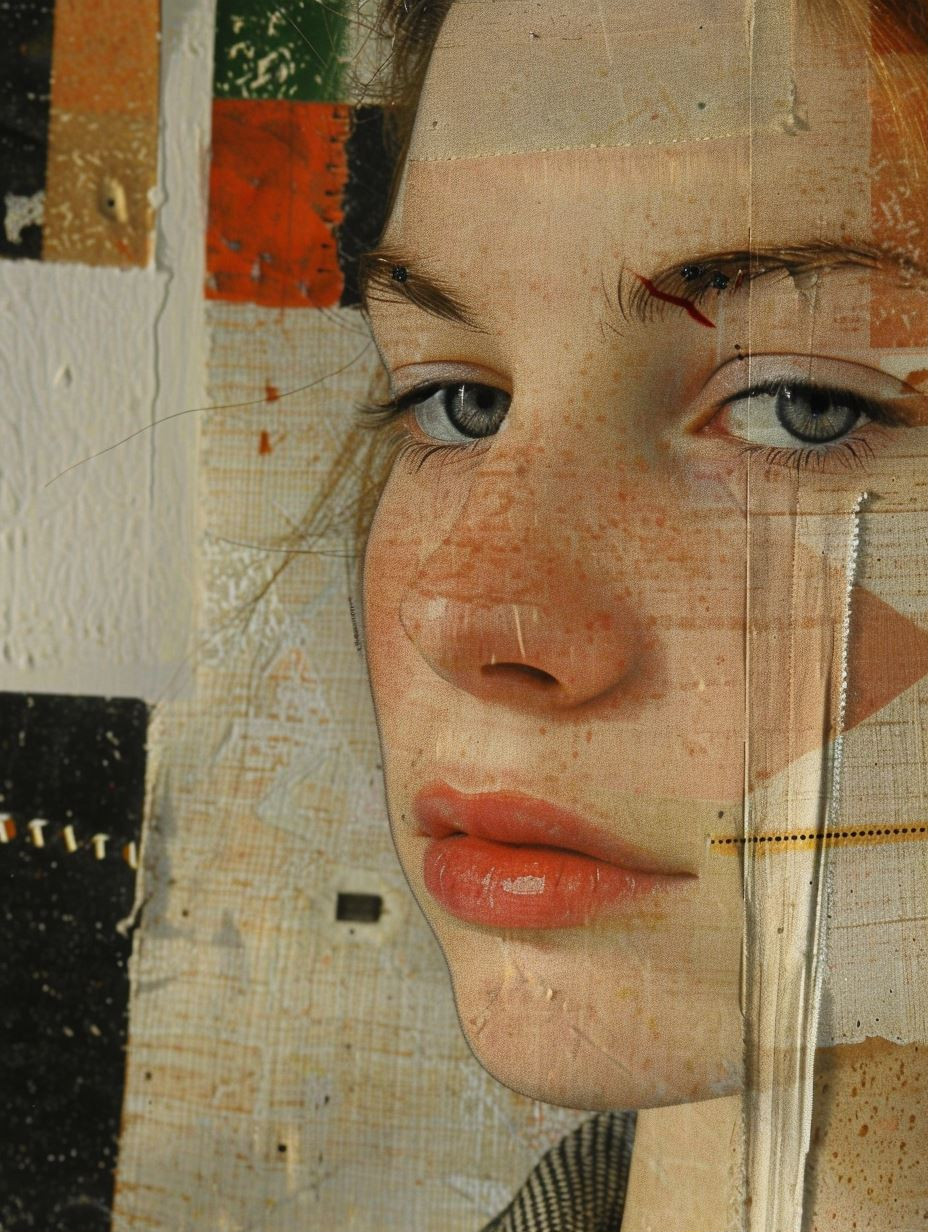 Fragmented Gazes: A Collage of Faces - Image 1