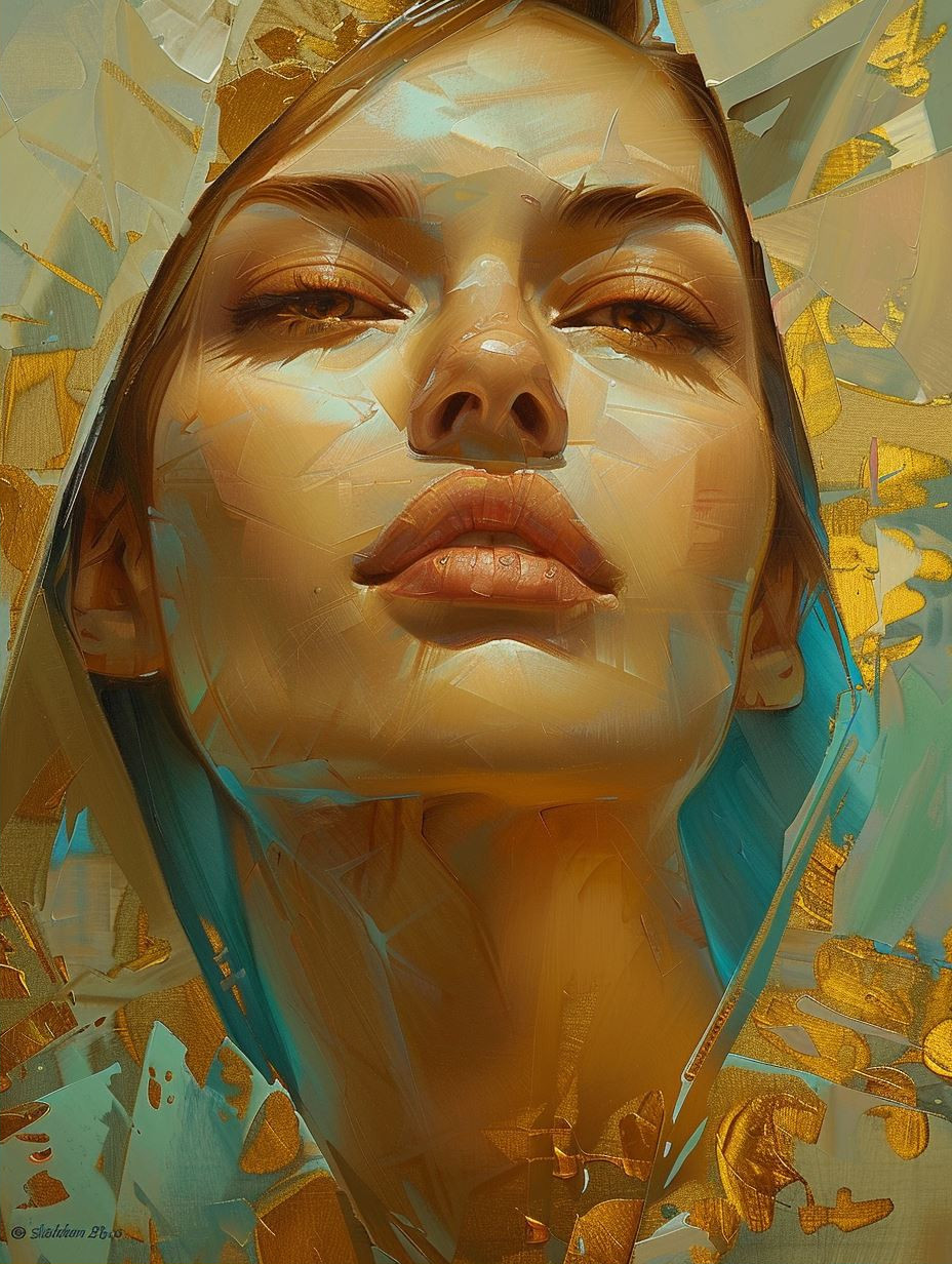 Ethereal Golden Oil Portraits - Image 2