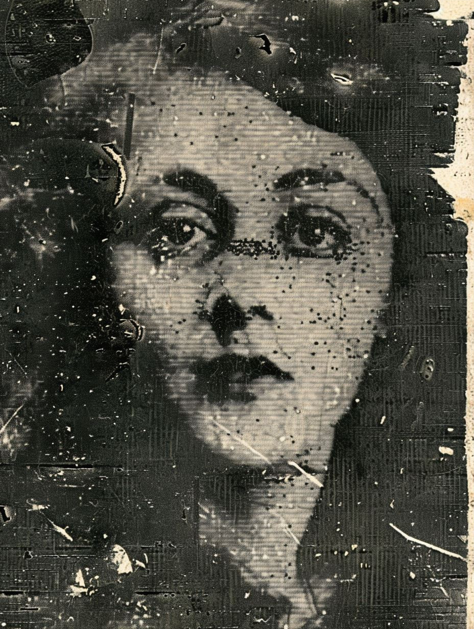 Gritty Monochrome Distressed Portrait - Image 3