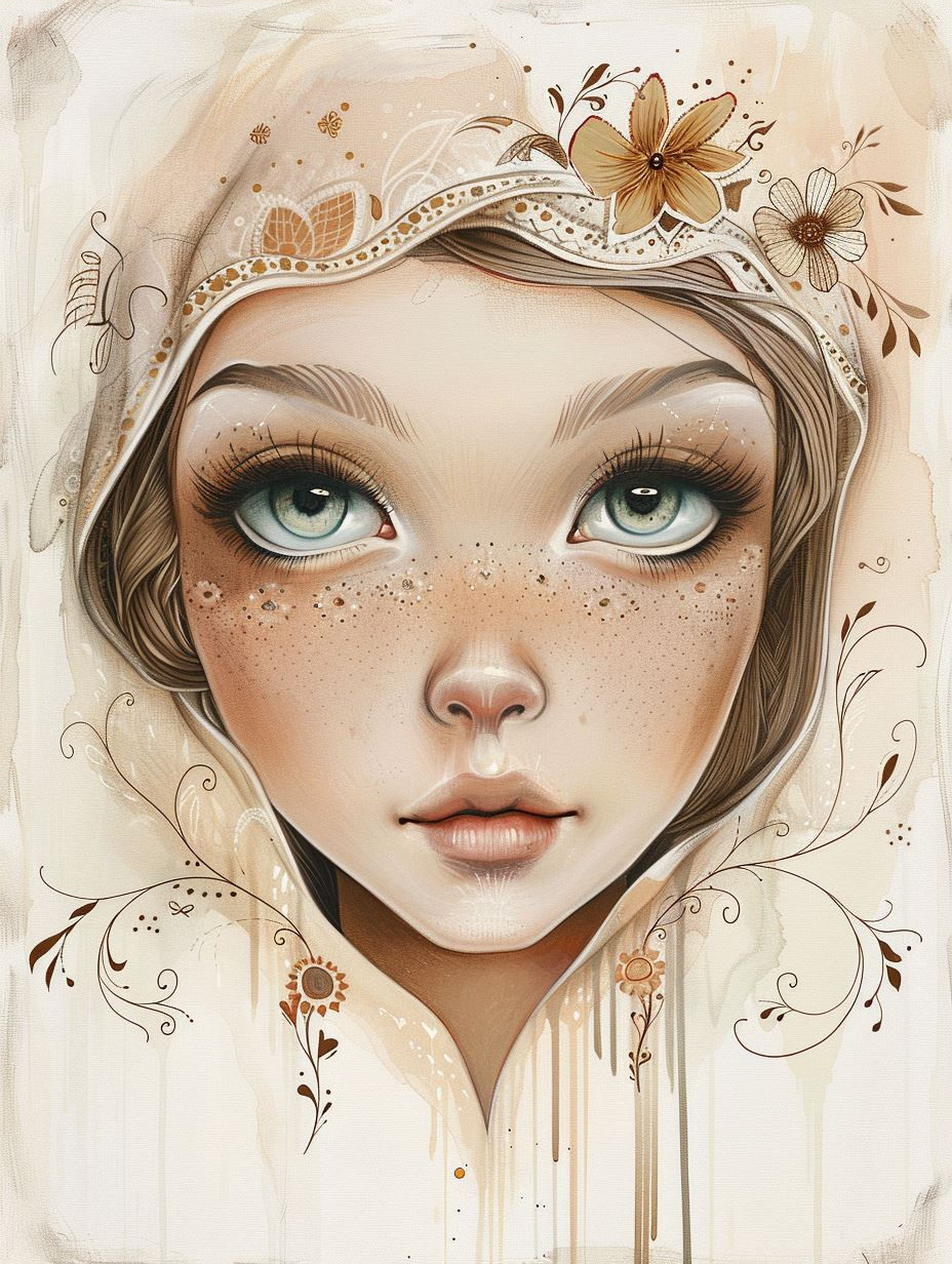 Ethereal Gaze in Earthy Tones - Image 4