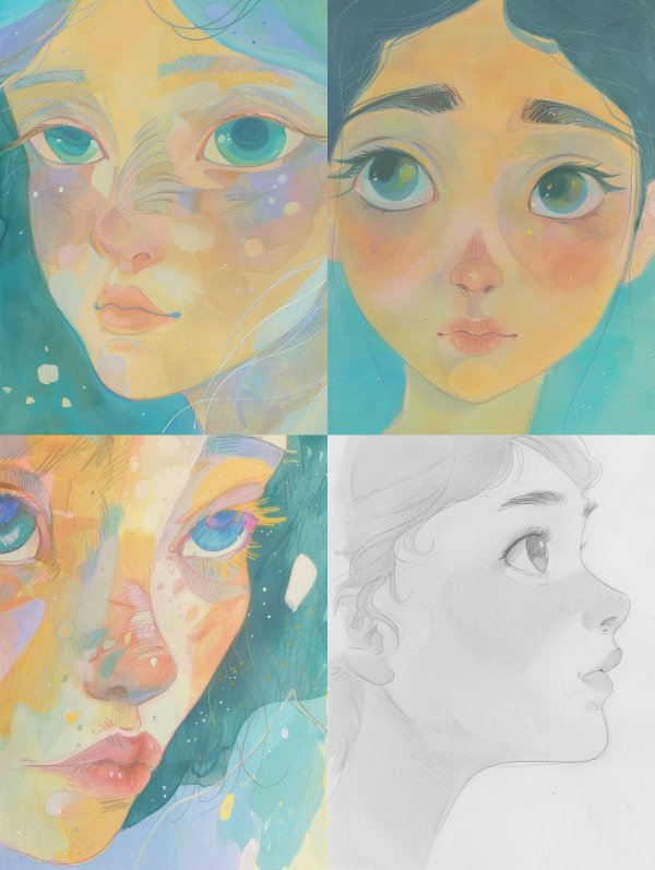 Dreamy Portraits: From Sketch to Color