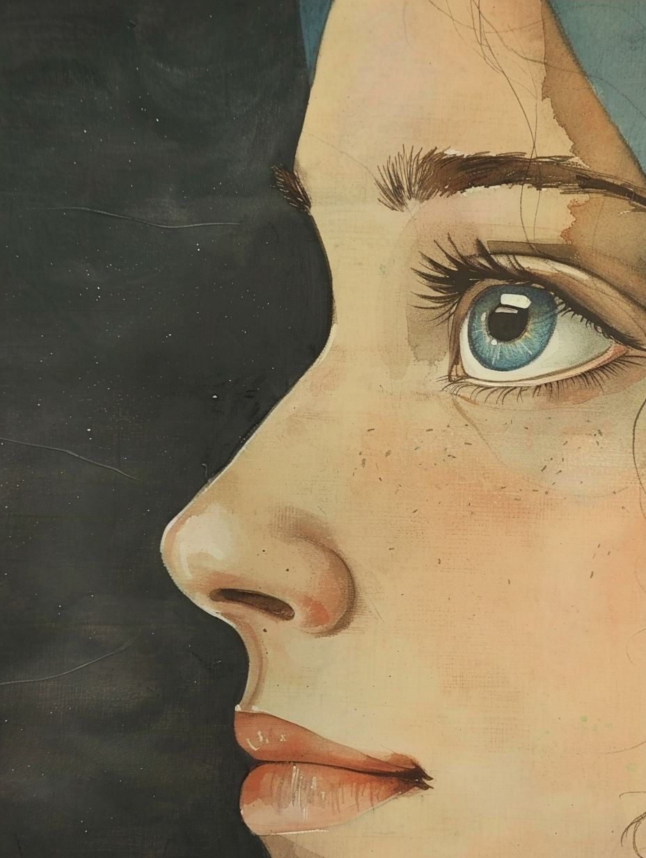Fragmented Gaze of Soft Elegance - Image 3