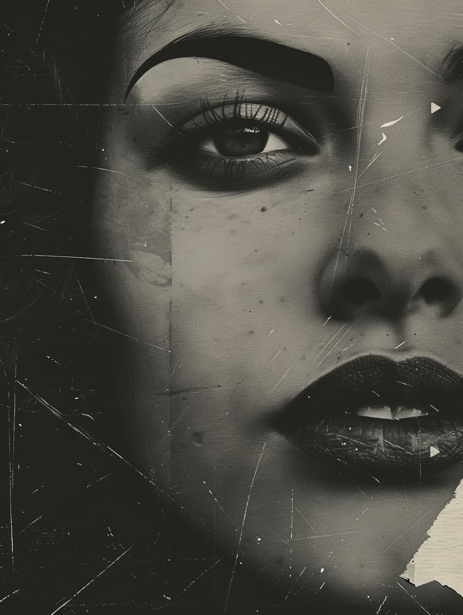 Fragmented Noir Beauty Portrait