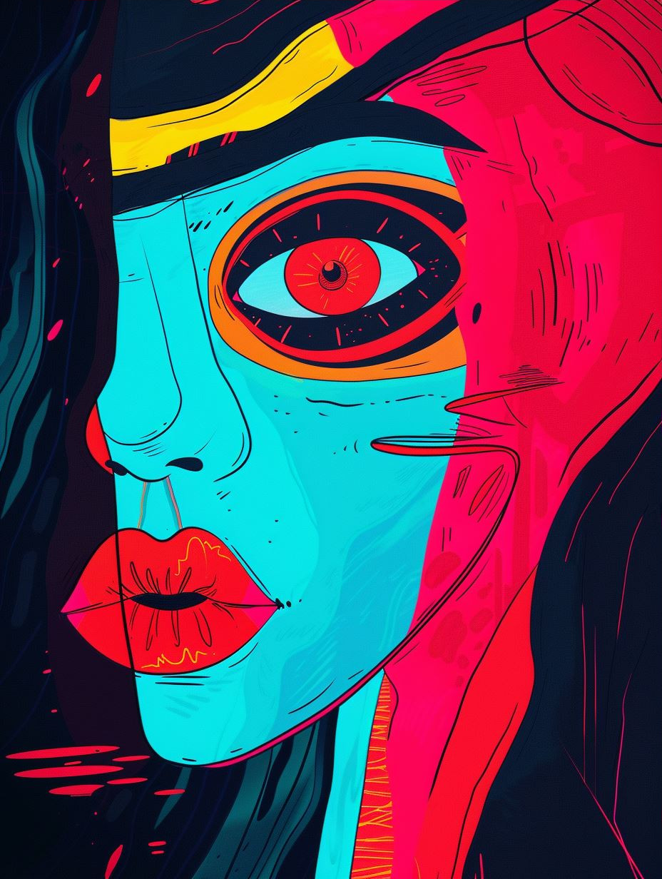 Neon Cyberpunk Pop Art Portrait - Image 3