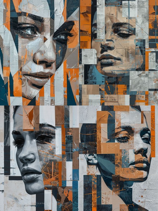 Fragmented Portraits in Urban Hues