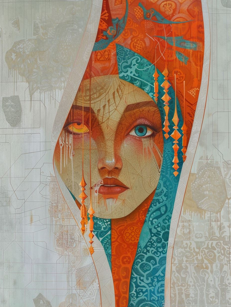 Ethereal Fusion of Ancient Patterns - Image 1