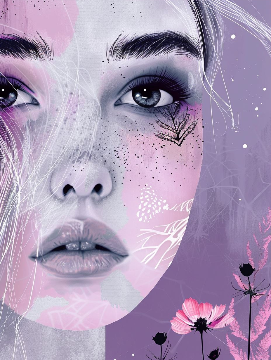 Fragmented Violet Dream Portrait - Image 3