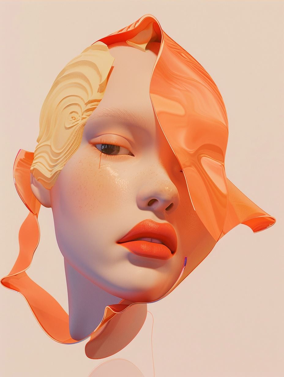 Surreal Orange Floral Fusion - Image 4