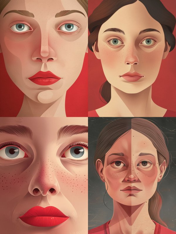 Modern Geometric Portrait Study