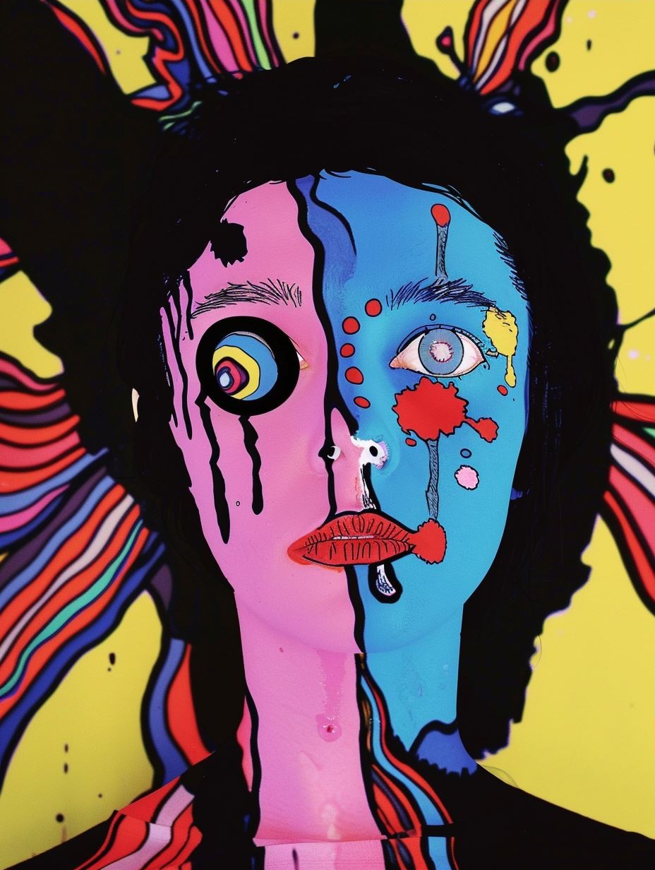 Neon Meltdown Psychedelic Portrait - Image 3