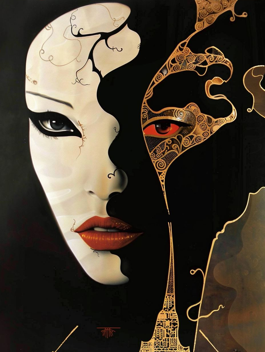 Mystic Noir Art Deco Portrait - Image 4