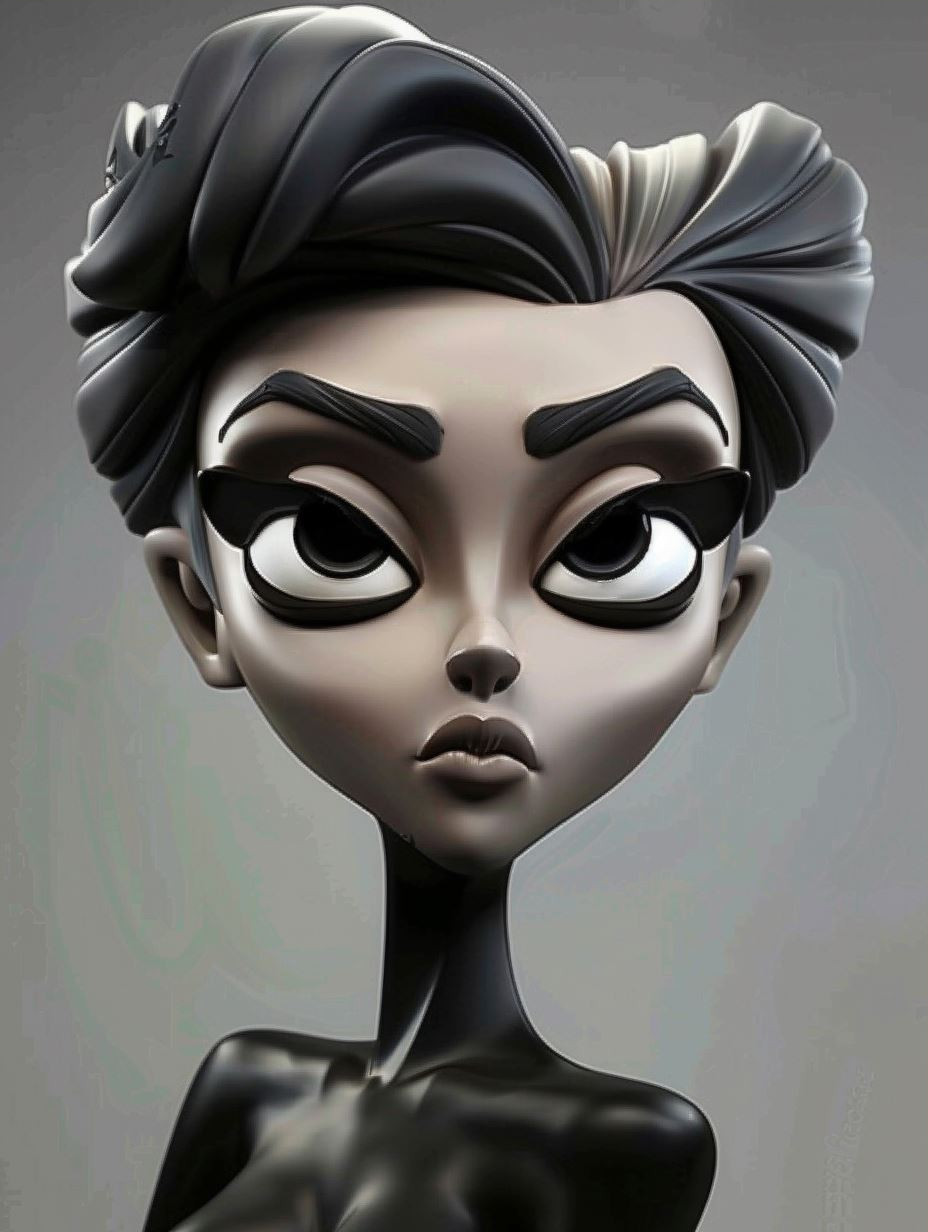 Stylized Monochrome Portrait Art - Image 3