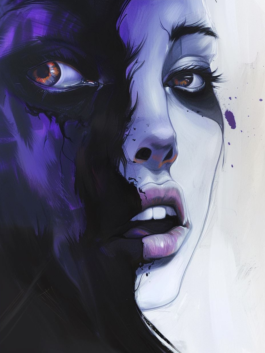 Ethereal Violet Gaze Portrait - Image 4