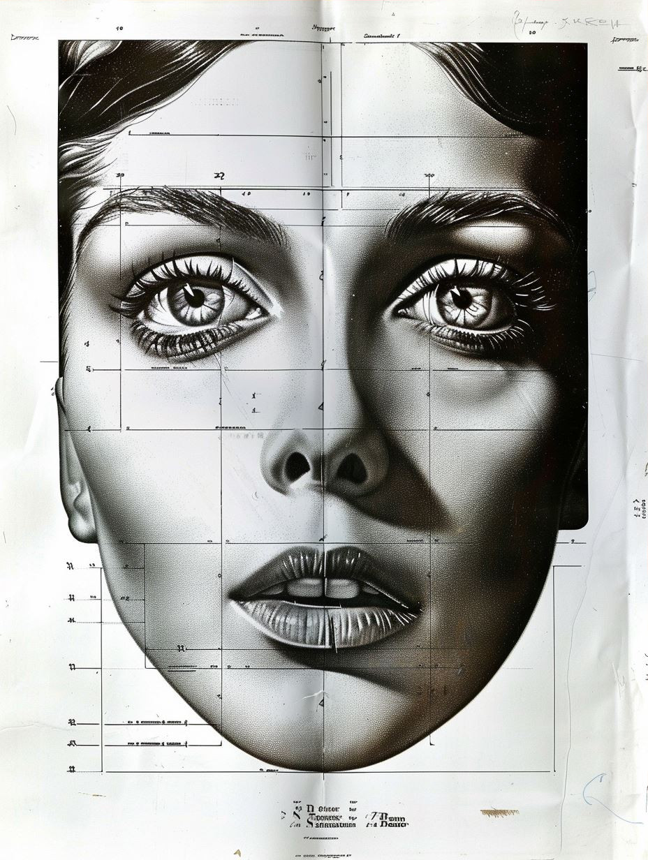 Fragmented Gilded Portrait Collage - Image 3