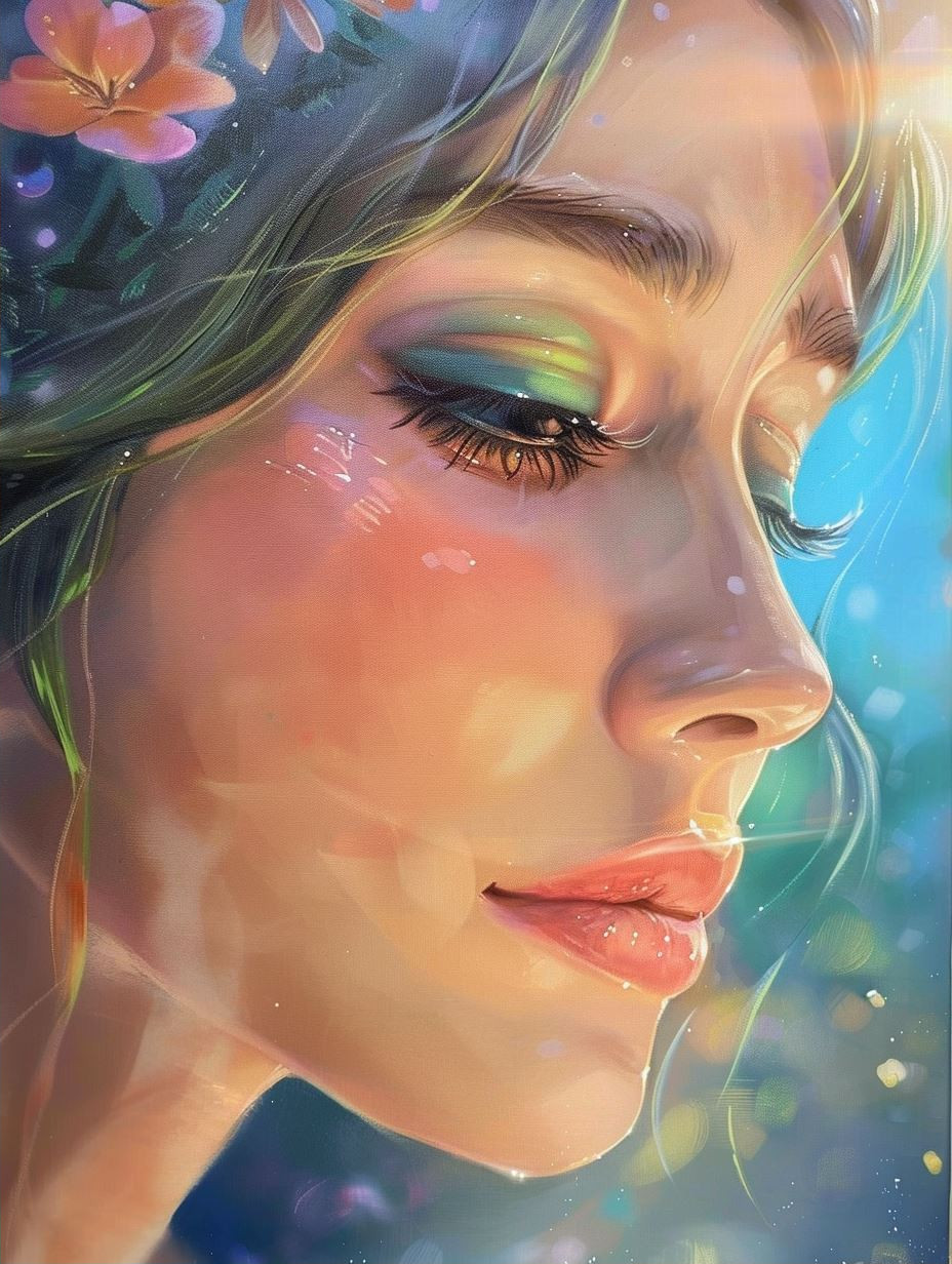 Ethereal Pastel Portraiture Study - Image 2