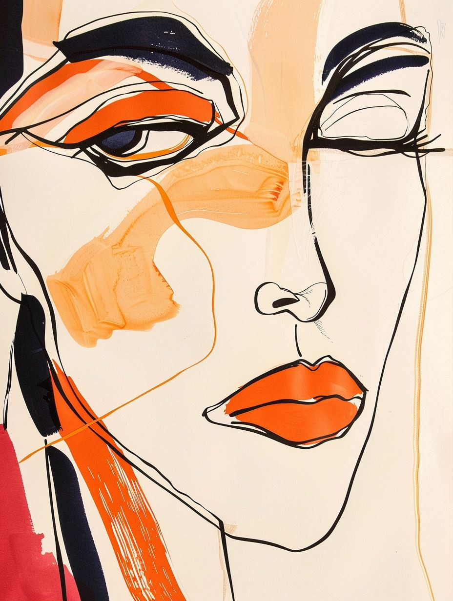 Abstract Modernist Female Portraits - Image 1