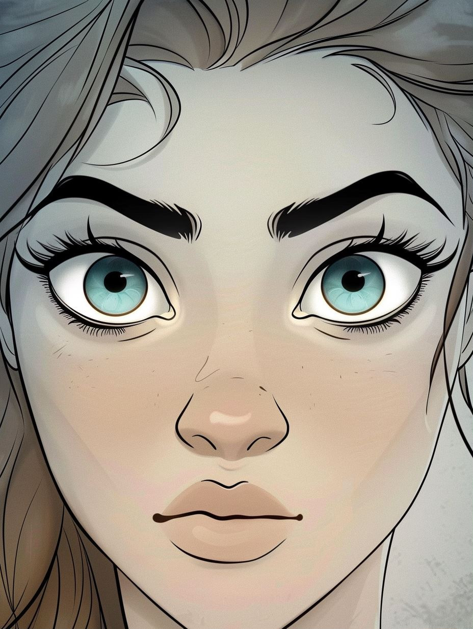 Ethereal Gazes: Digital Portrait Study - Image 1
