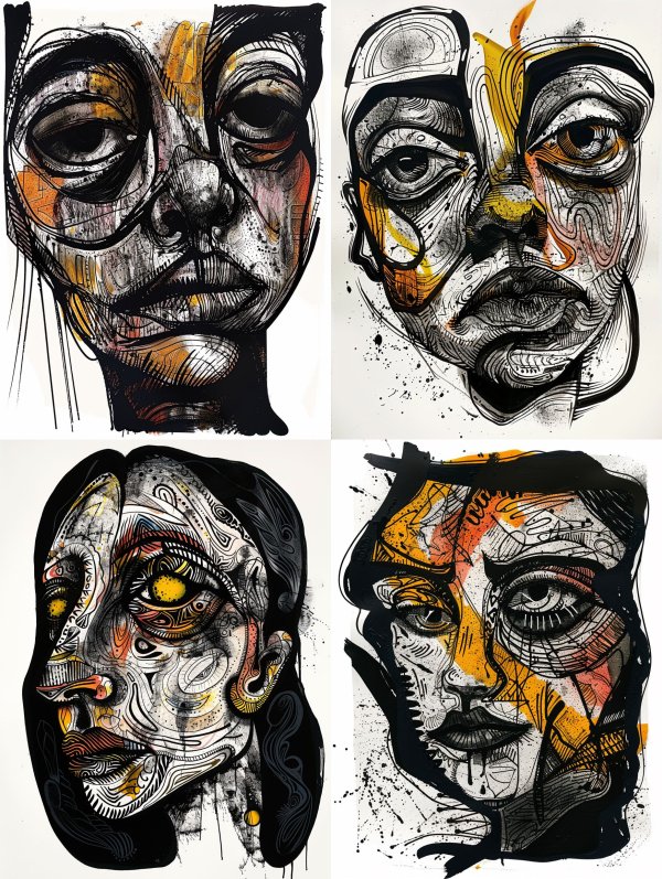 Fragmented Souls Abstract Portraiture