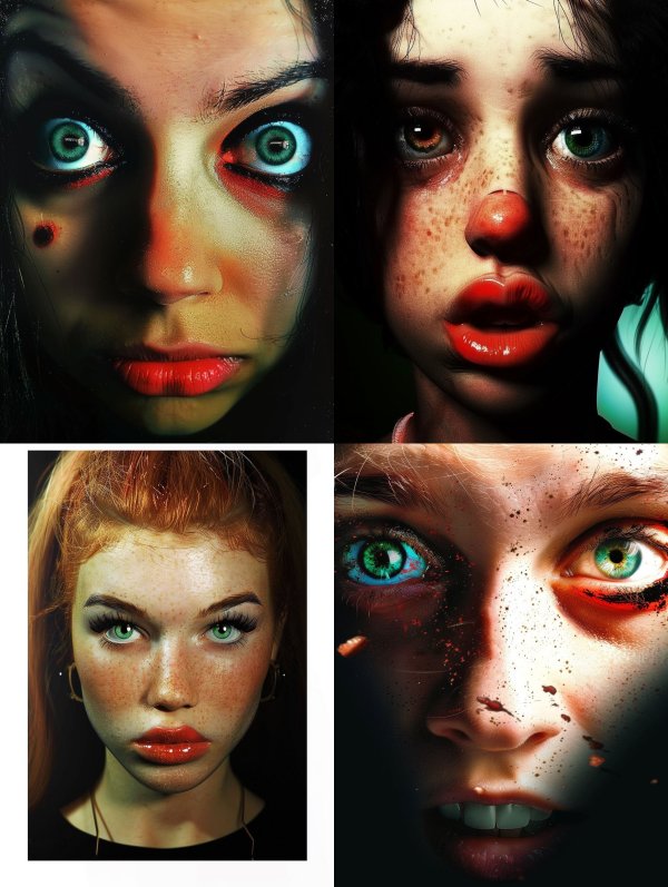Haunting Gaze of Neon Shadows