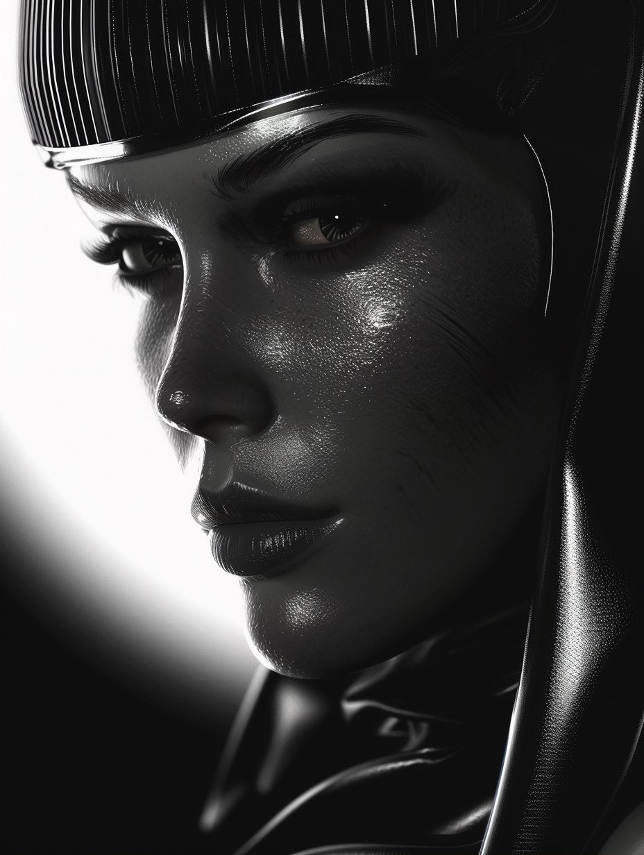 Sleek Noir Cybernetic Portraits - Image 1