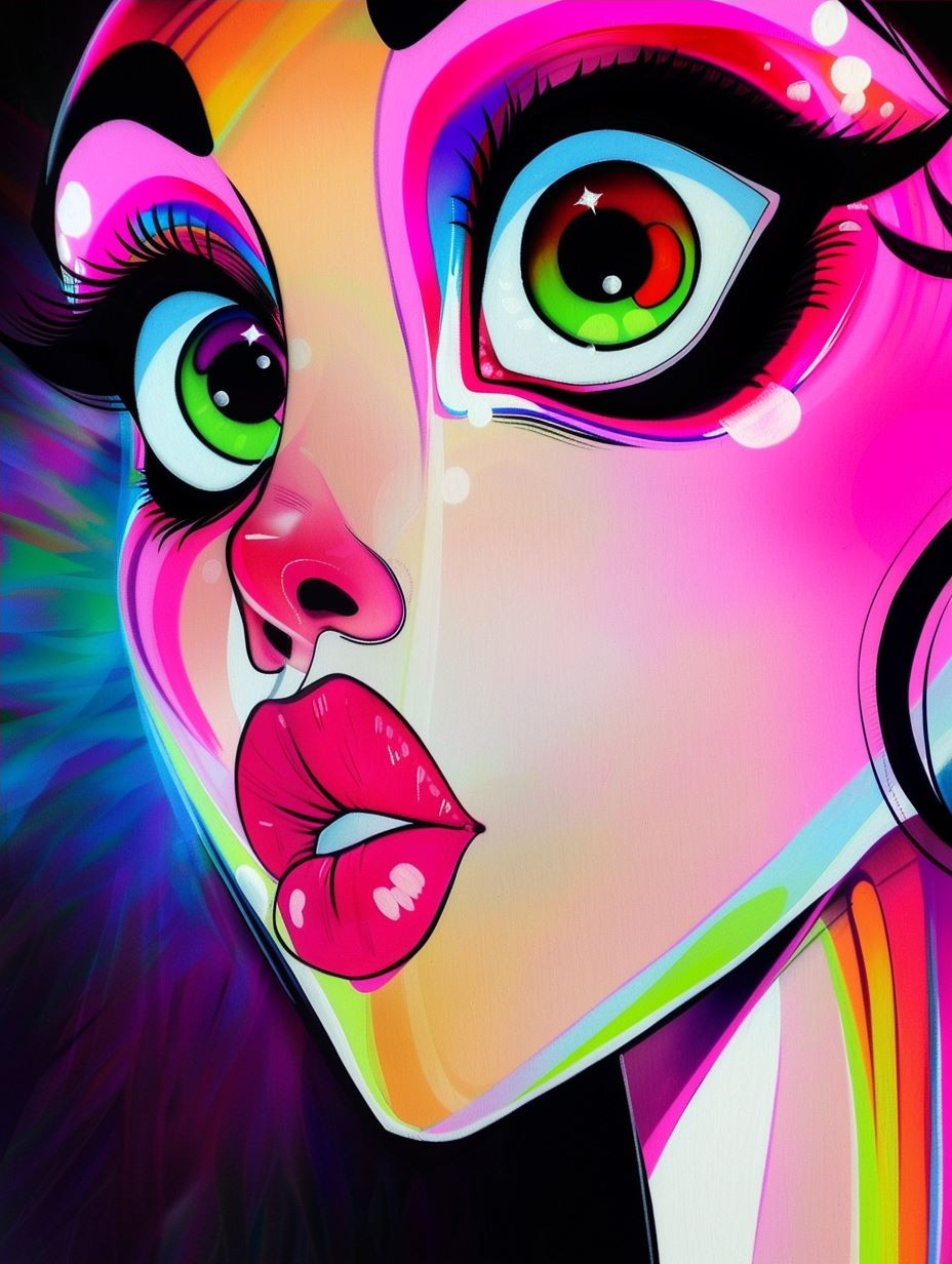 Neon Dreams: Vibrant Digital Portraits - Image 4