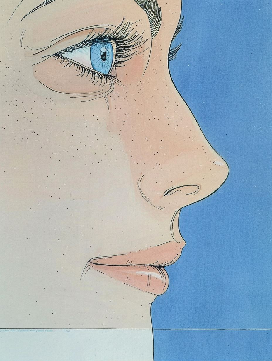 Vintage Comic Portrait with Freckles - Image 1