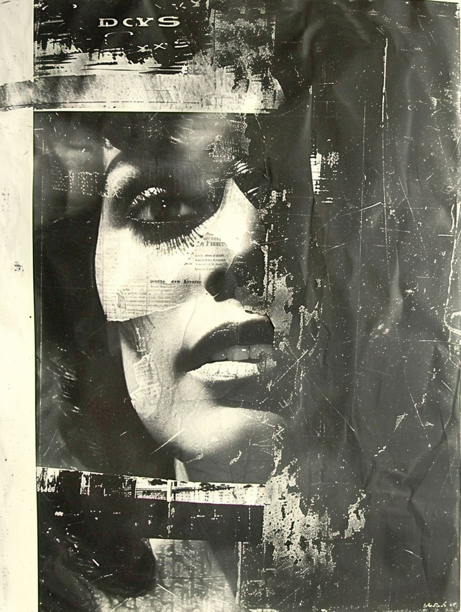 Fragmented Noir Urban Portrait - Image 1