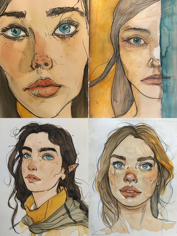 Raw Watercolor Portrait Study