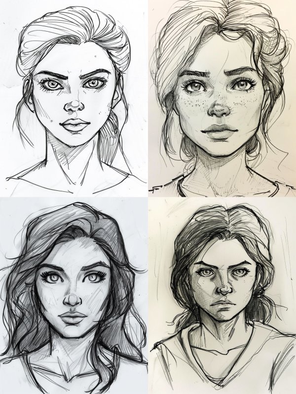 Bold Ink Portrait Sketch