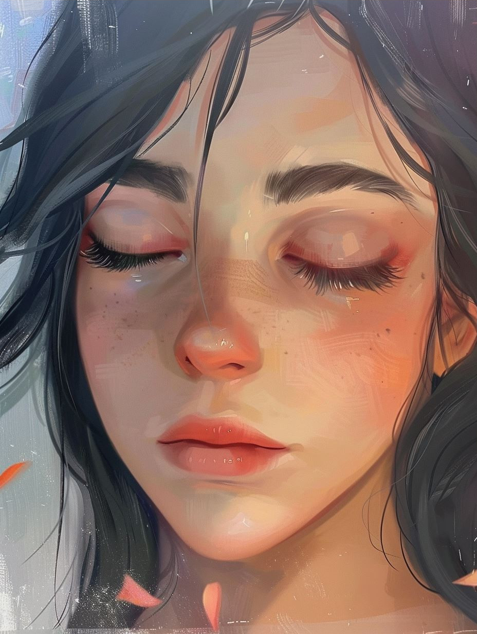 Serene Ethereal Oil Portrait - Image 3