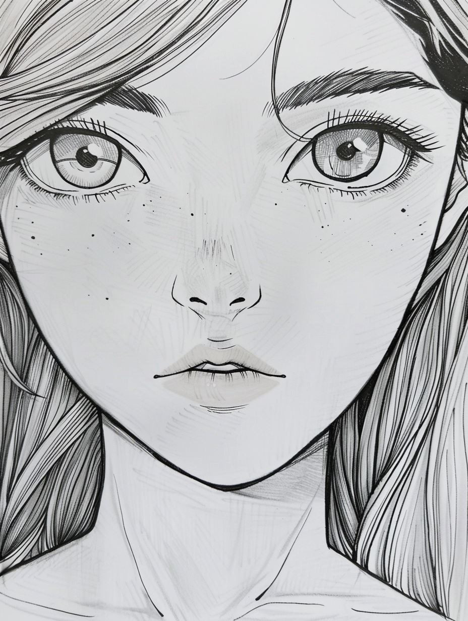 Ethereal Ink Line Portrait