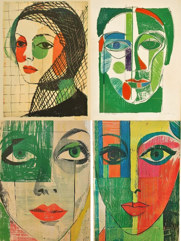 Fragmented Faces in Vibrant Color