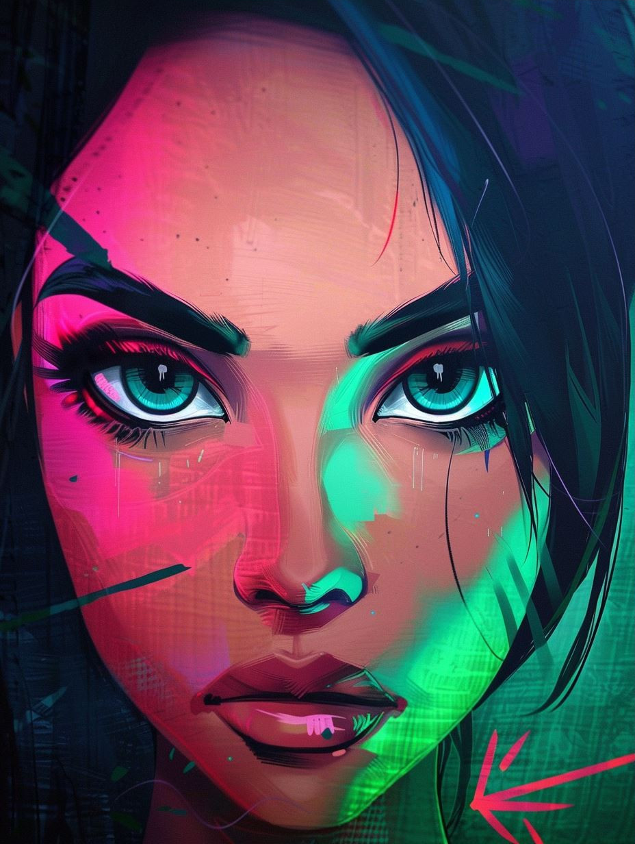 Neon Cyberpunk Portrait Glow - Image 3