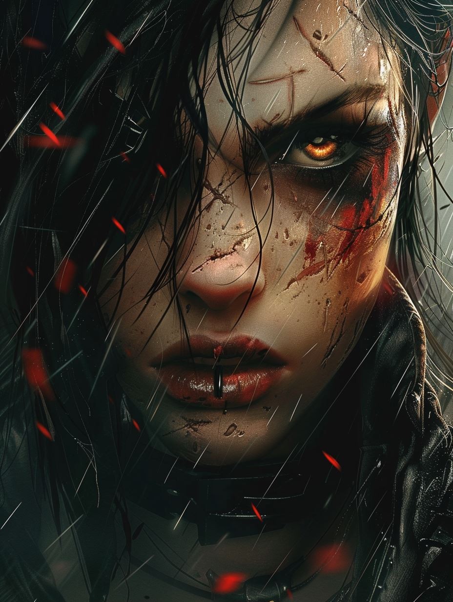 Battle Worn Cyberpunk Noir Portrait - Image 1