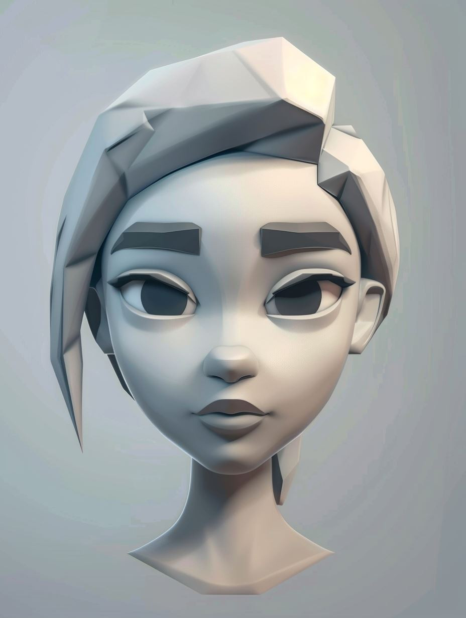 Minimalist Low Poly Digital Portrait