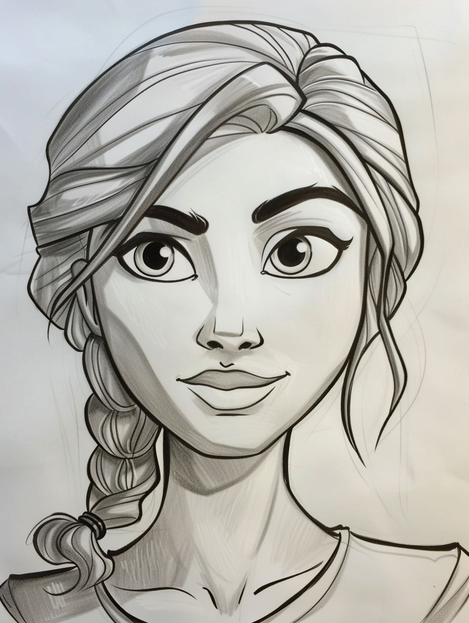 Monochrome Gaze Digital Sketch - Image 3