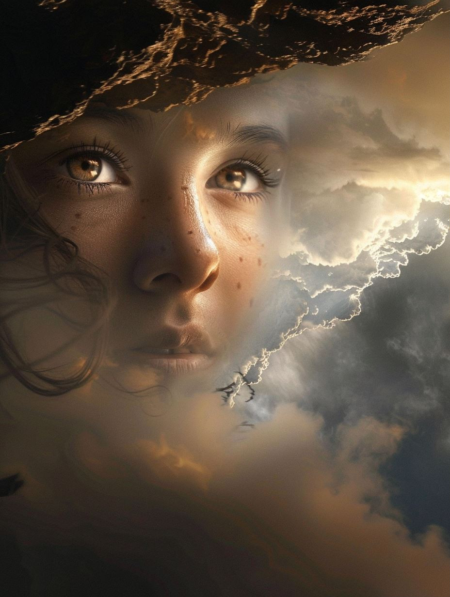 Ethereal Faces in Cosmic Dust - Image 1